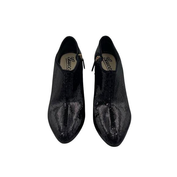 Gucci Black Sequin Ankle Booties Size 36.5 US 6.5 - Picture 2 of 14